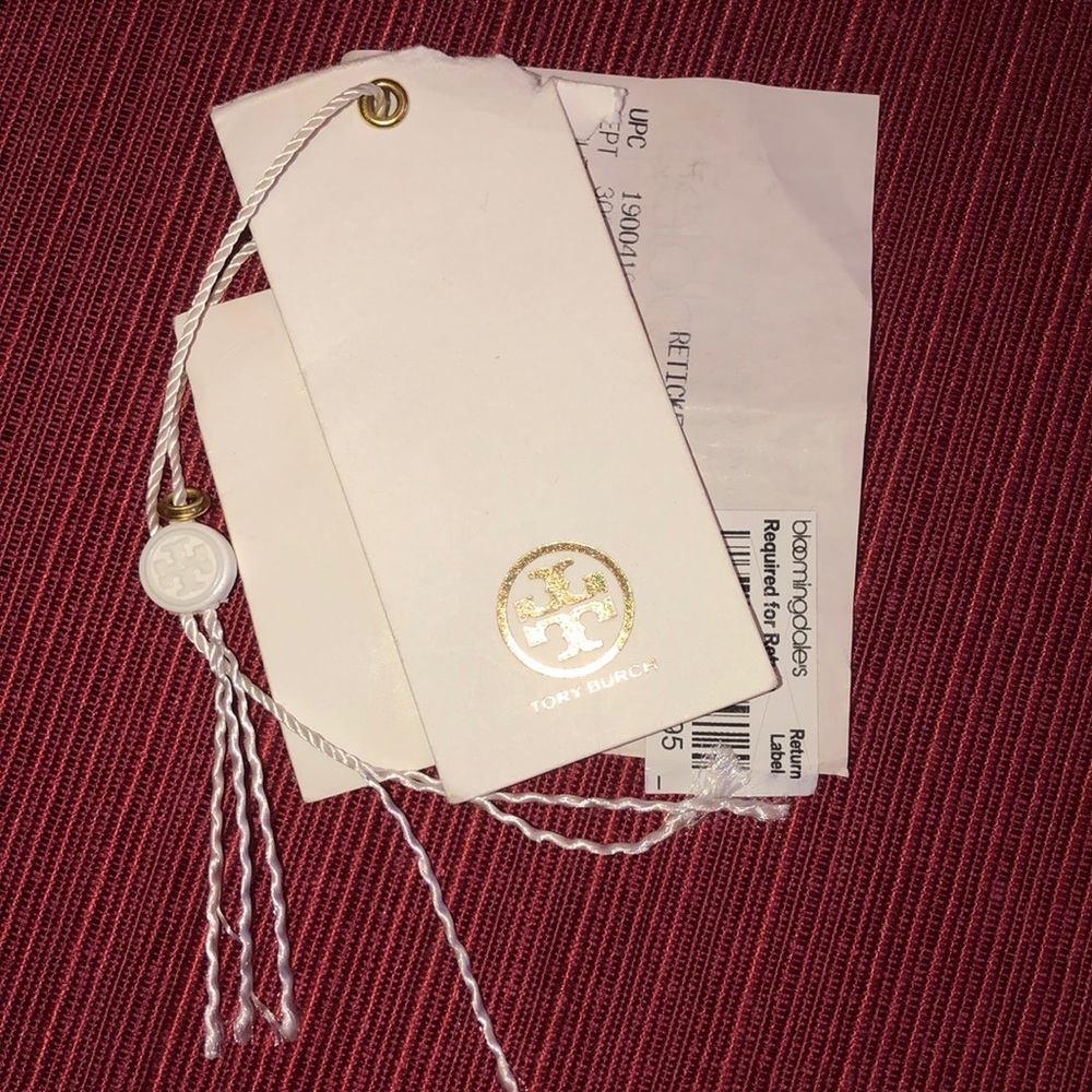 SOLD! NWT Tory Burch Floral Tote Bag -Dark Green Leather - Picture 13 of 16